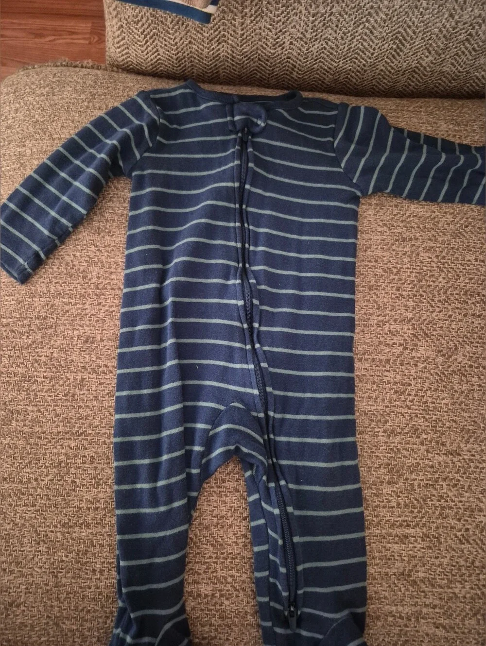 Carter's Navy and Light Blue Striped Footed One-Piece